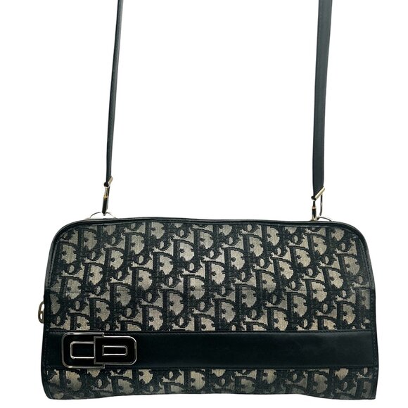 CHRISTIAN DIOR Trotter Edition Canvas & Leather Shoulder Bag - Picture 1 of 14